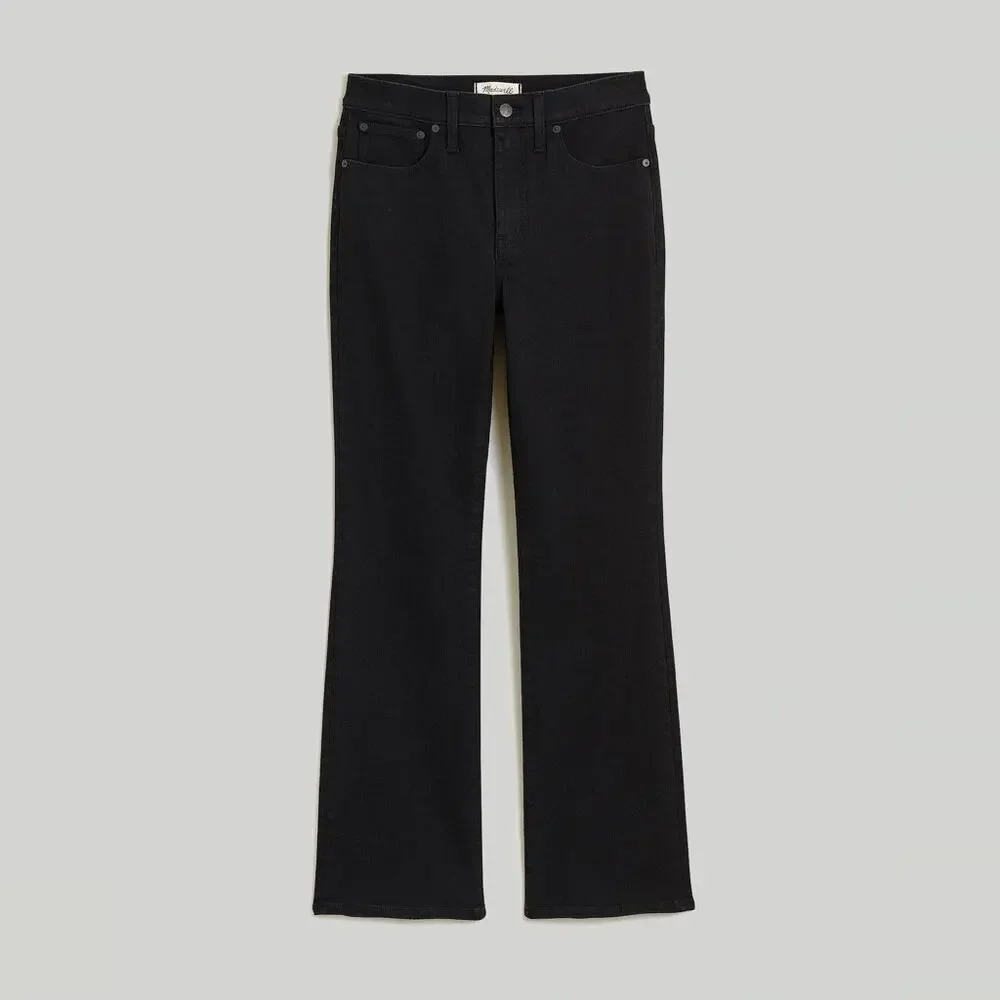 NEW Madewell Mid-Rise Kick Out Crop Jeans Womens size 25 Petite Black Rinse